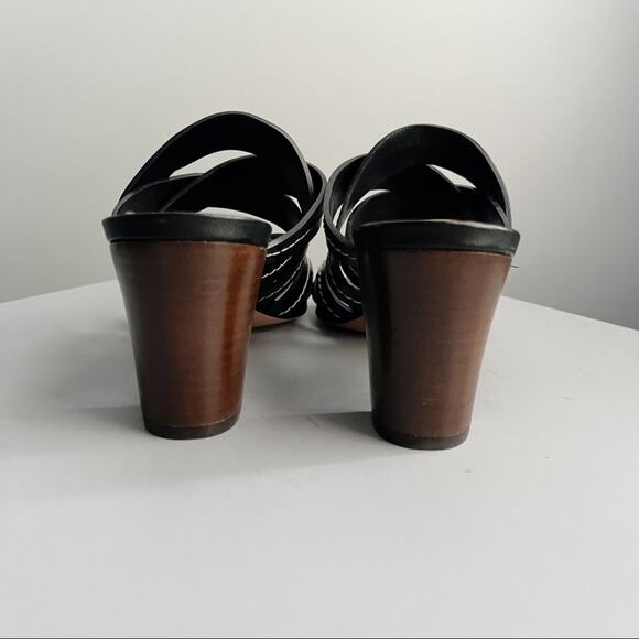 Veronica Beard Black Leather Sandals - Picture 4 of 11
